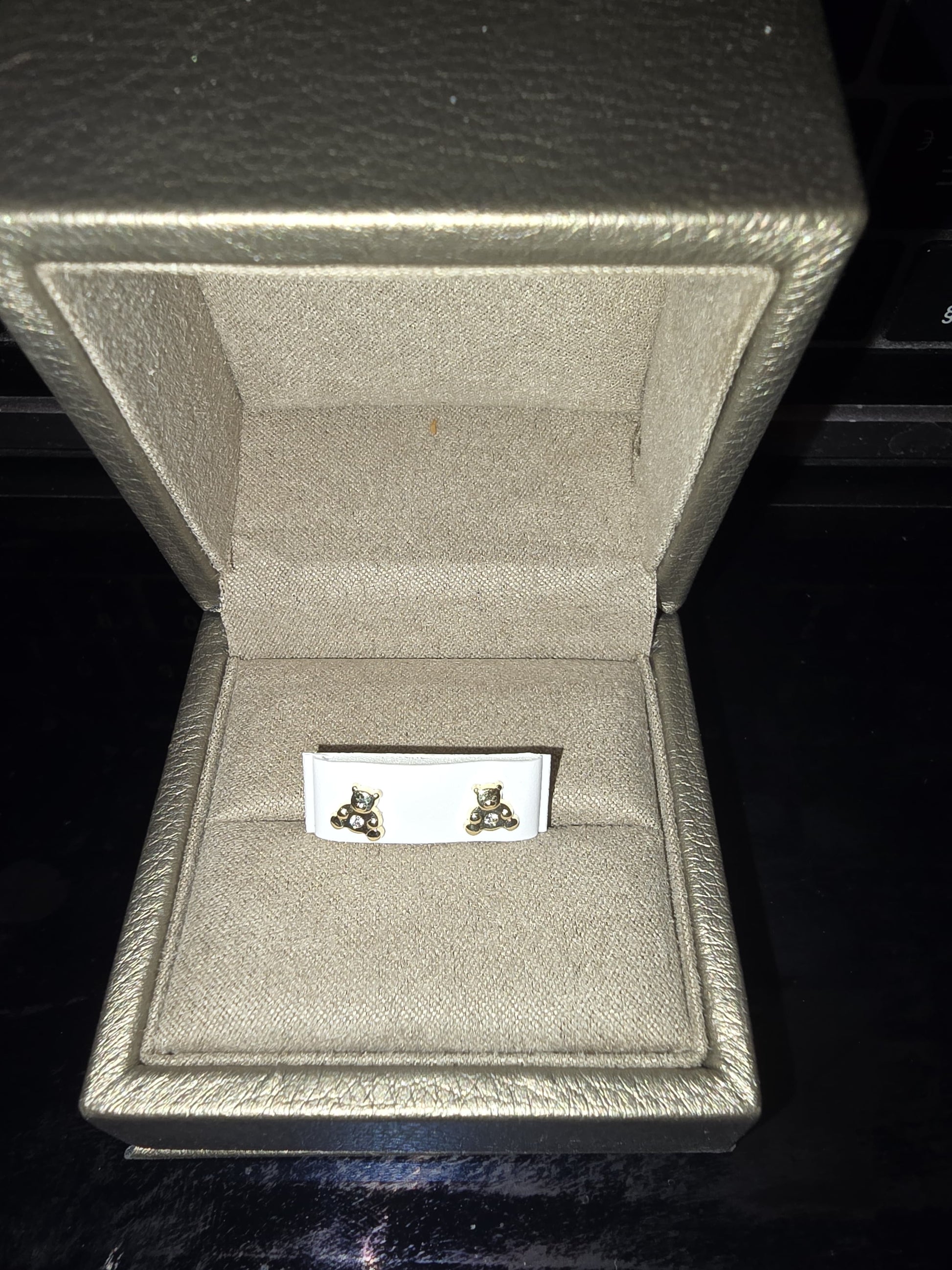 9ct Gold Teddy Bear Stud Earrings – For Children