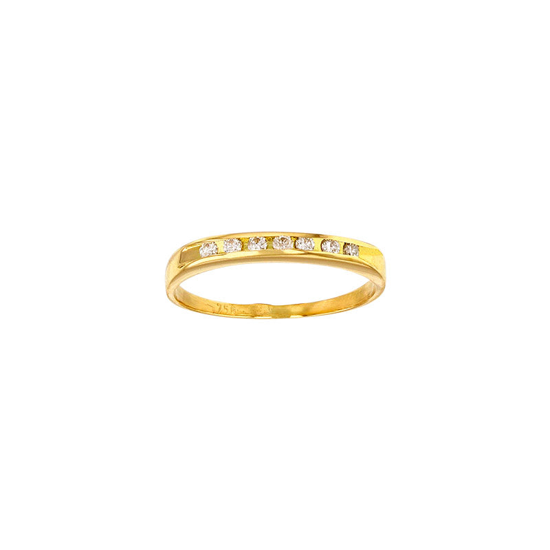 18ct gold half eternity ring with 7 rail set diamonds 0.14ct