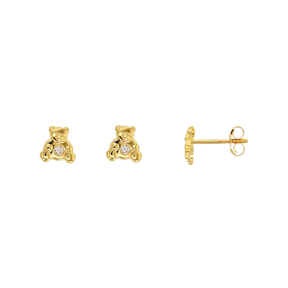 9ct Gold Teddy Bear Stud Earrings – For Children