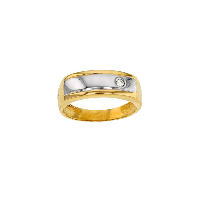 Signet ring 18ct gold and diamond, 1 diamond 0,04 ct HSI quality